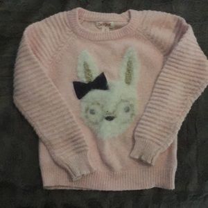 Fuzzy Bunny 3T pink Sweater